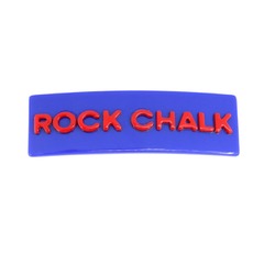 Kansas Blue ROCK CHALK Rectangle Barrette Clip