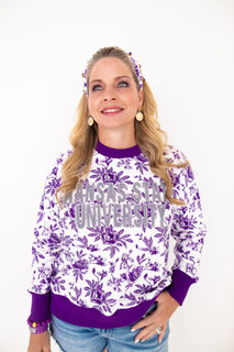 Kansas State Floral Toile Sweatshirt