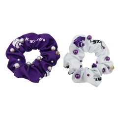 Kansas State Purple and White Dual Scrunchies