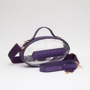 Clear Gameday Football Stitch Detail Crossbody Bag - Purple