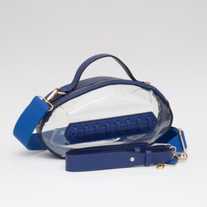 Clear Gameday Football Stitch Detail Crossbody Bag - Blue