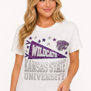 Kansas State Pennant Sparkle T-Shirt