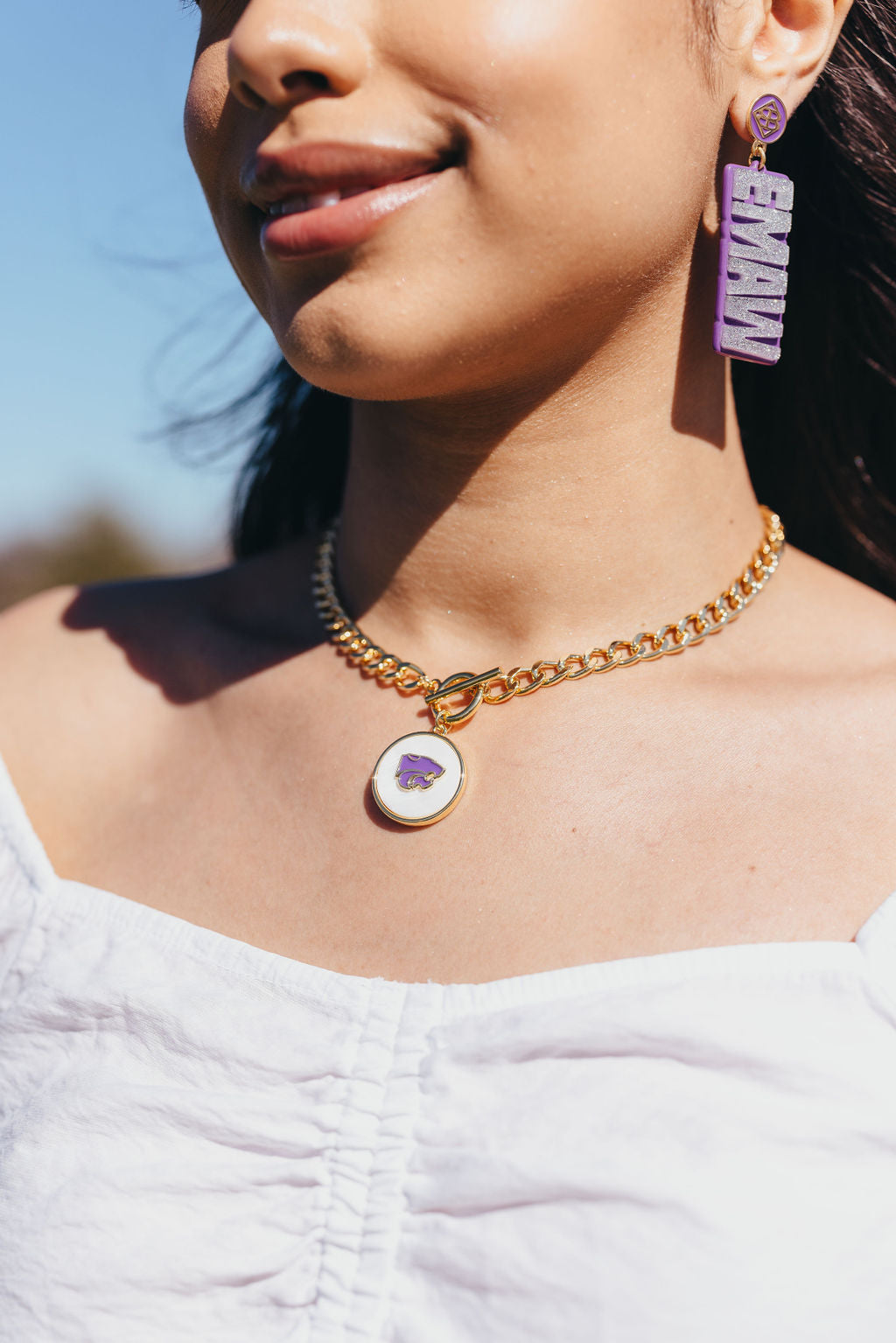 Kansas State Pearl Pendant Necklace - Image 3