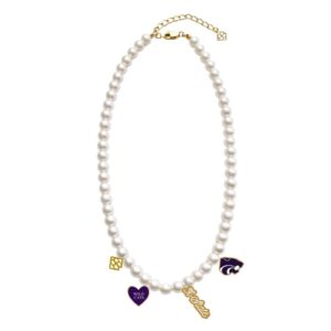 Kansas State Pearl Charm Necklace